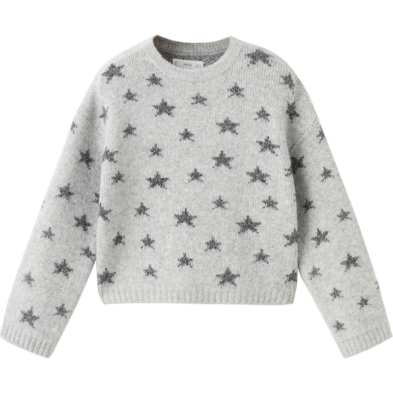 MANGO KIDS Sveter ESTRELLA sivá melírovaná / čierna 66718531
