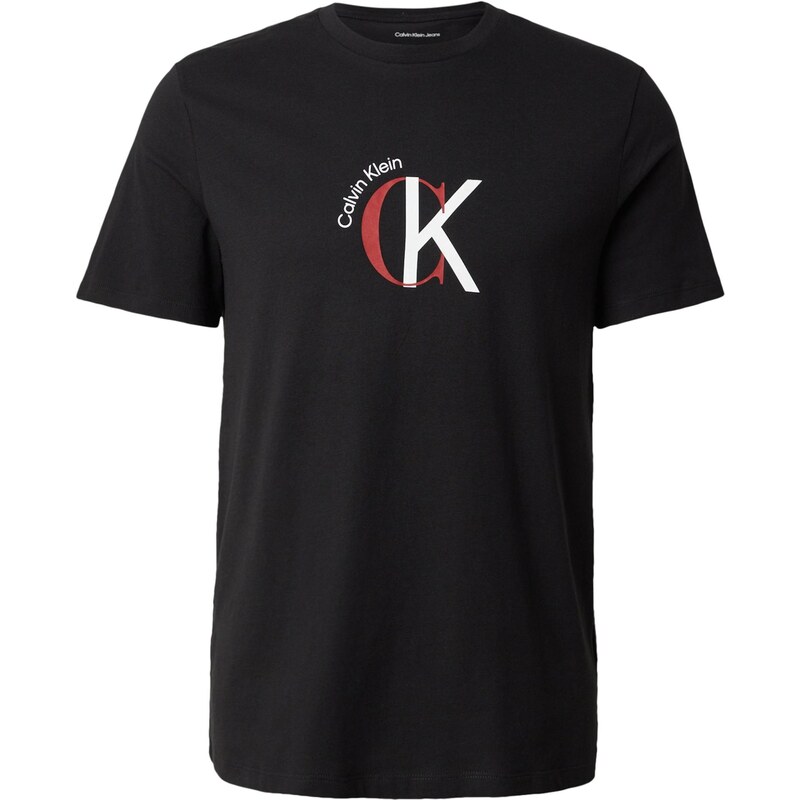 Calvin Klein Jeans Tričko ohnivo červená / čierna / biela 66718650