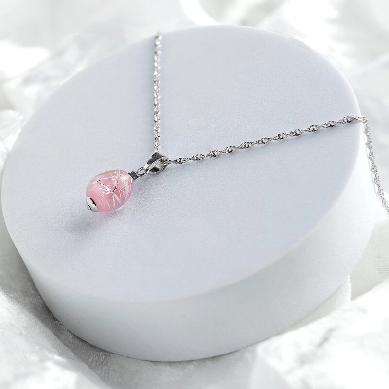 Lampglas Náhrdelník Soft Pink Nude s rýdzim striebrom NNM5/AG/RHO 50 66721914