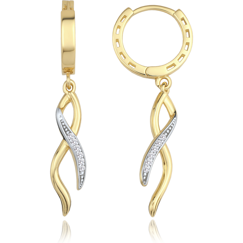 OLIVIE MINET Elegantné zlaté náušnice s bielymi zirkónmi Au 585/1000 60964832