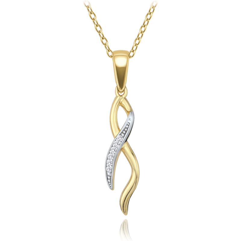 OLIVIE MINET Elegantný zlatý náhrdelník s bielymi zirkónmi Au 585/1000 66795596