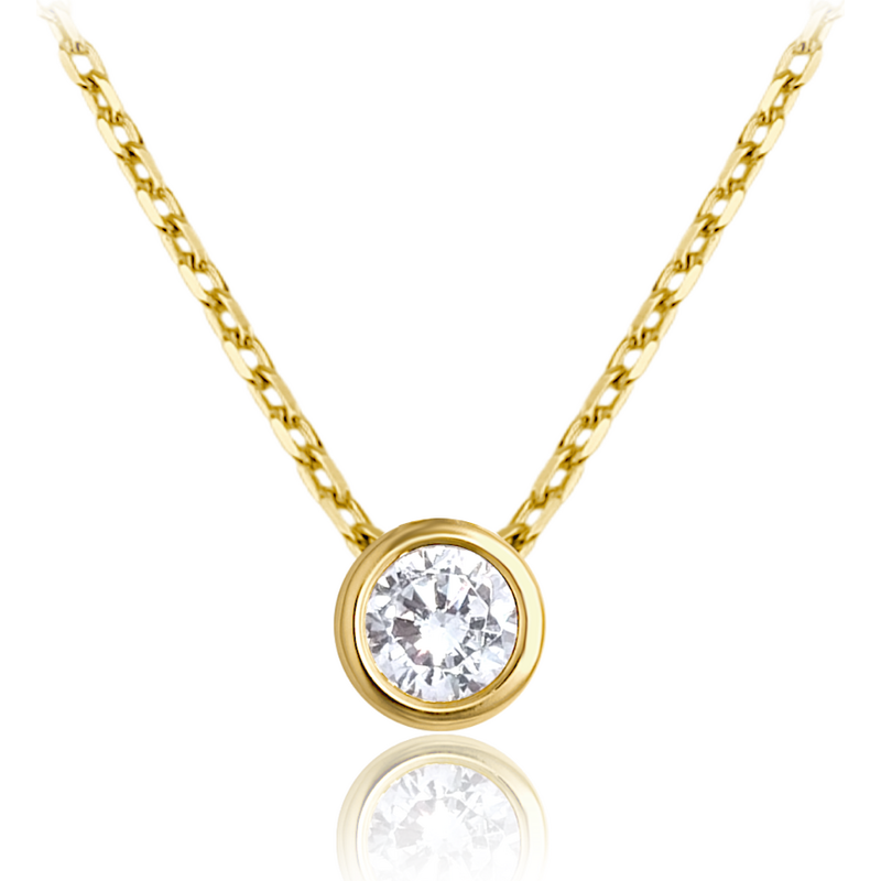 OLIVIE MINET decentný zlatý náhrdelník s bielym zirkónom Au 585/1000 66795580
