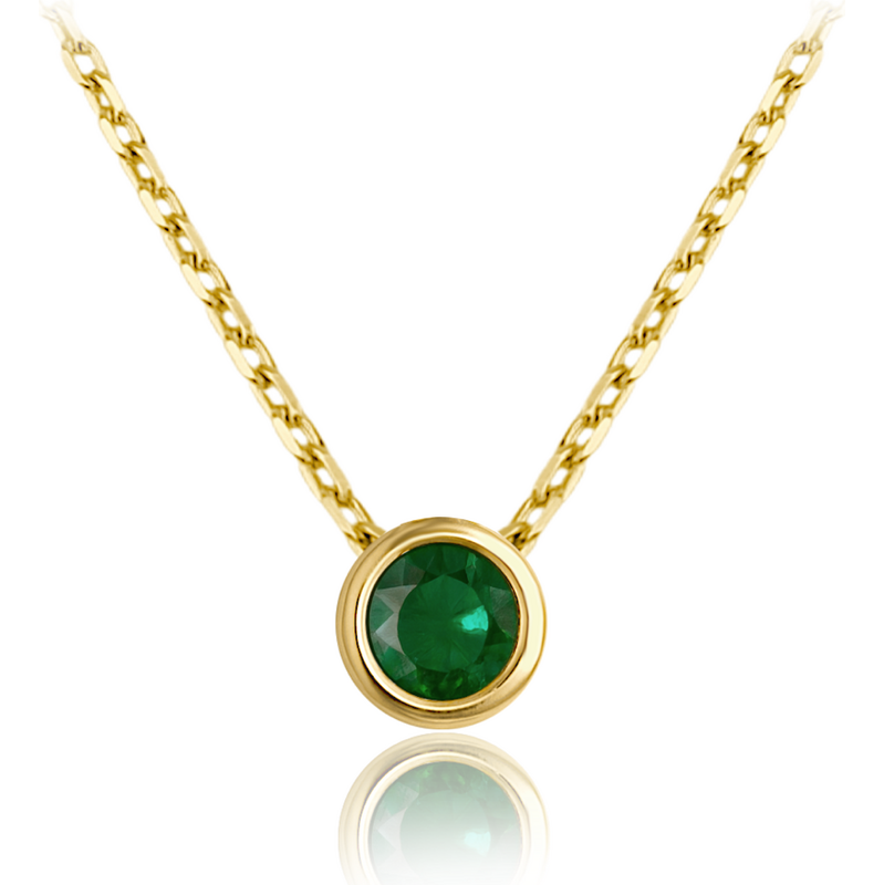 OLIVIE MINET decentný zlatý náhrdelník so zeleným zirkónom Au 585/1000 66795583