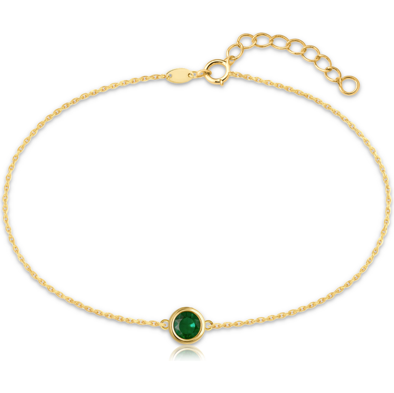 OLIVIE MINET decentný zlatý náramok so zeleným zirkónom Au 585/1000 66795587