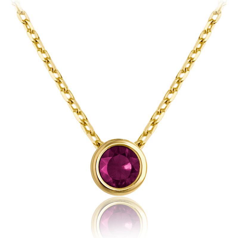 OLIVIE MINET decentný zlatý náhrdelník s červeným zirkónom Au 585/1000 66795581