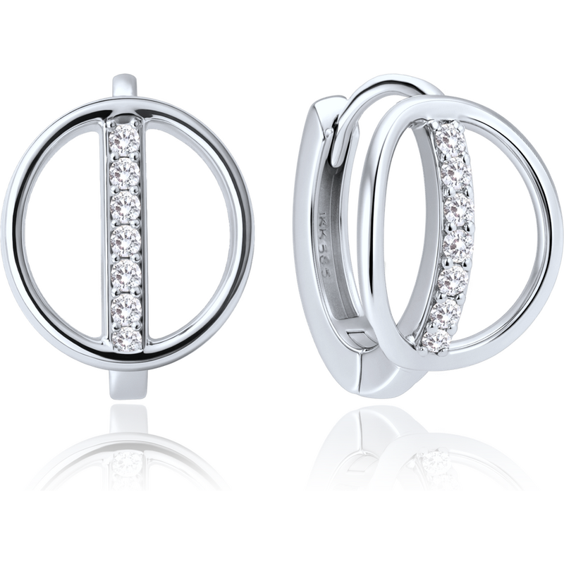 OLIVIE MINET Elegantné zlaté náušnice z bieleho zlata s bielymi 60964840