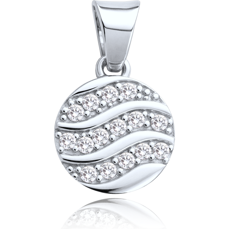 OLIVIE MINET Prívesok z bieleho zlata krúžok s bielym zirkónom Au 585 66795637