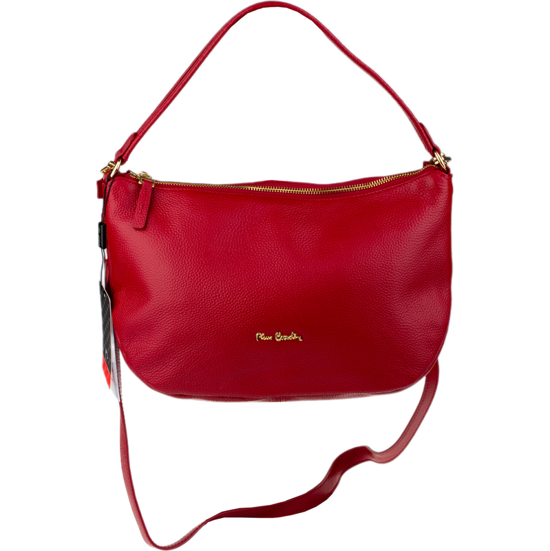 Červená kožená talianska crossbody kabelka Pierre Cardin 55094 Rubino 66724583