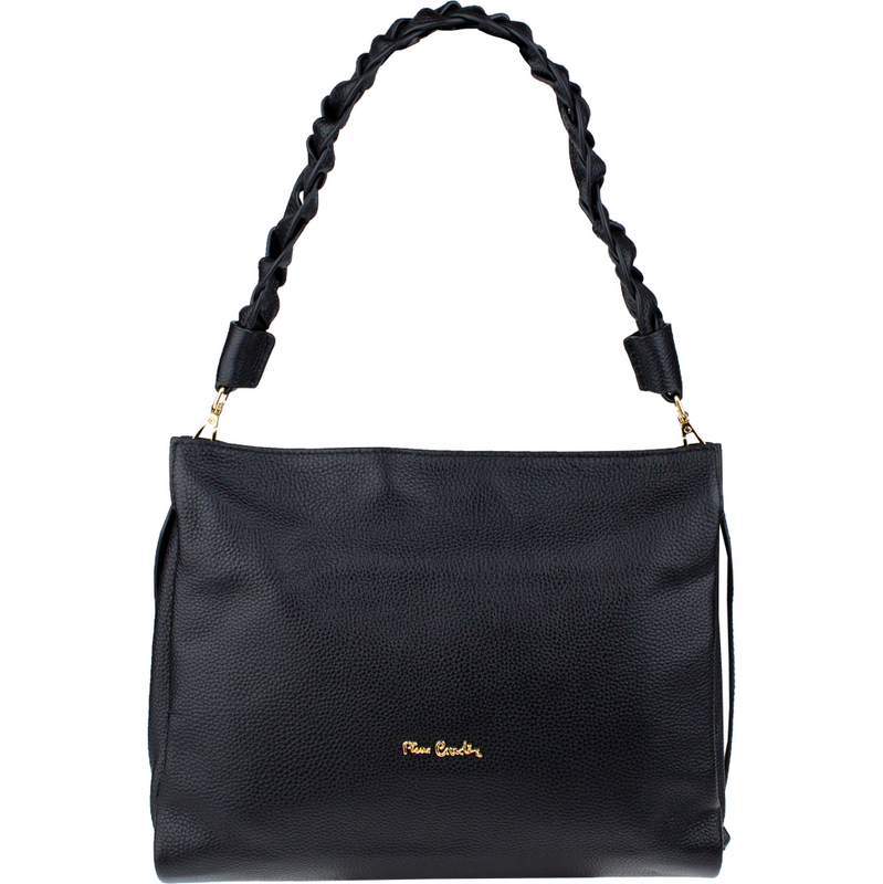 Čierna kožená talianska crossbody kabelka Pierre Cardin 1921 Nero 66724587