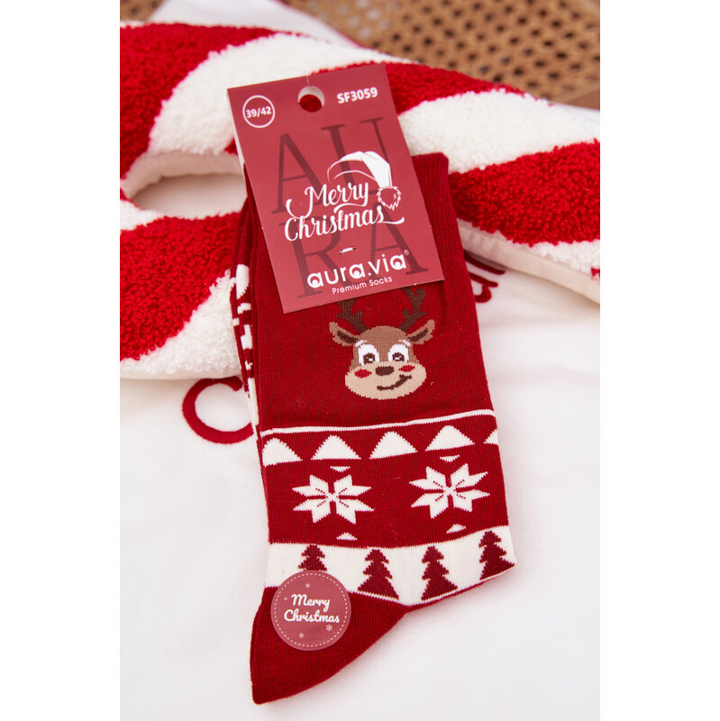 Aura.via Vianočné ponožky s motívom soba 66728310