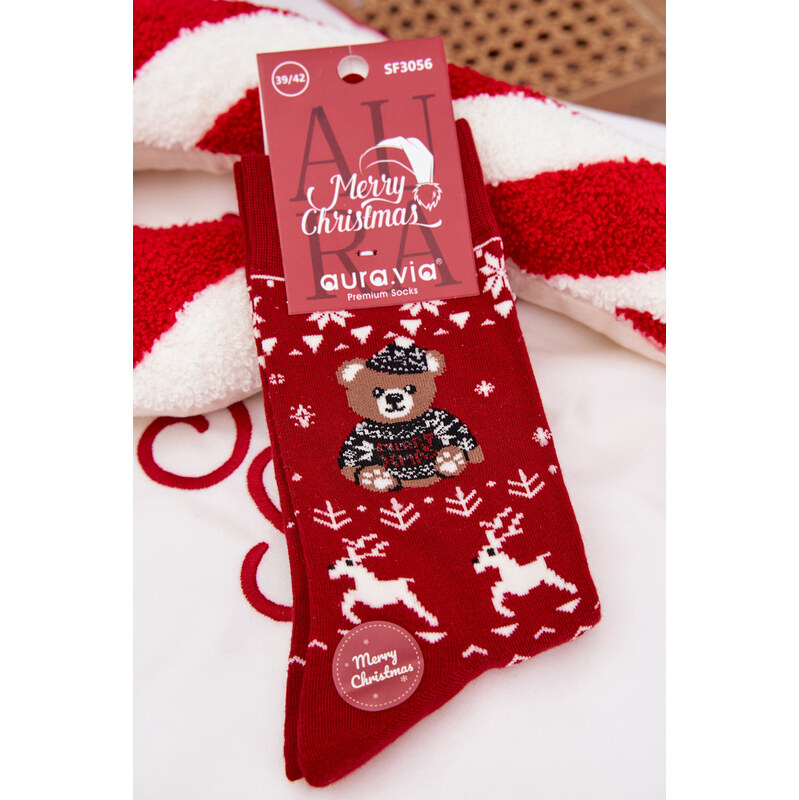 Aura.via Vianočné ponožky s medveďom 66728303
