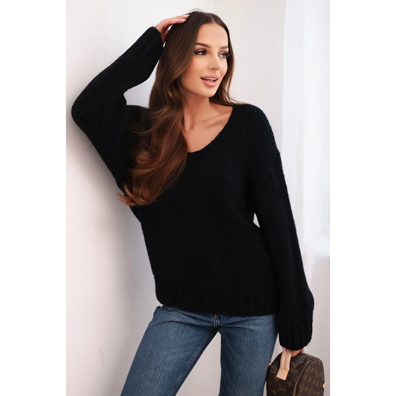 Kesi Dámsky sveter IT113 s prímesou vlny s výstrihom do V 66736908