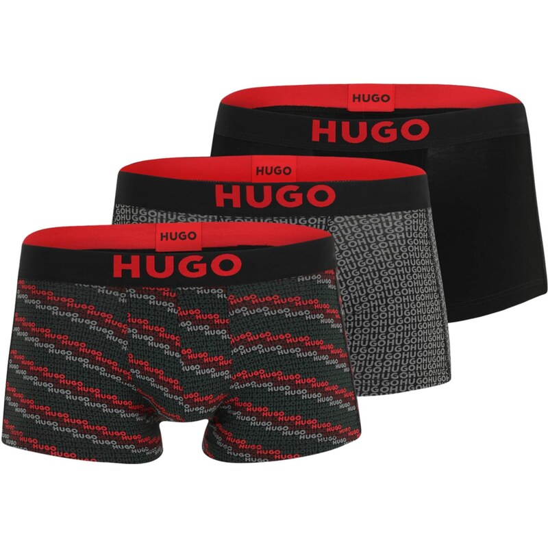 HUGO Boxerky námornícka modrá / sivá melírovaná / jasne červená 66731663