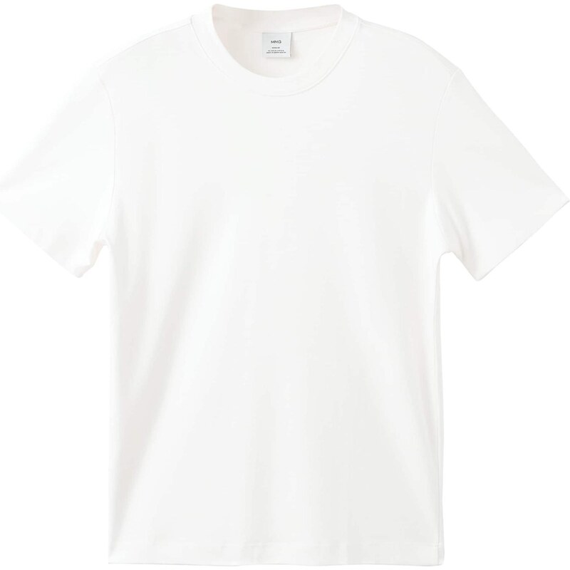 MANGO MAN Tričko Kimi šedobiela 66731782