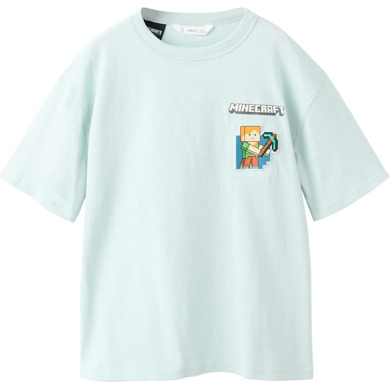 MANGO KIDS Tričko MINECLUB azúrová / pastelovo modrá / svetlohnedá / 66731905