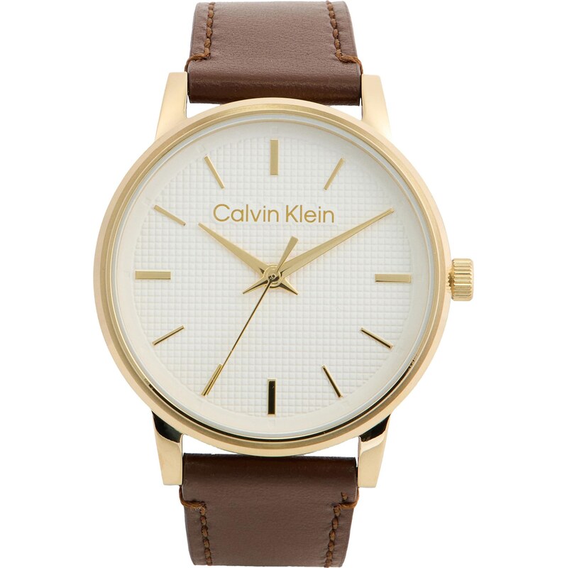 Calvin Klein Analógové hodinky hnedá / zlatá / biela 66731938