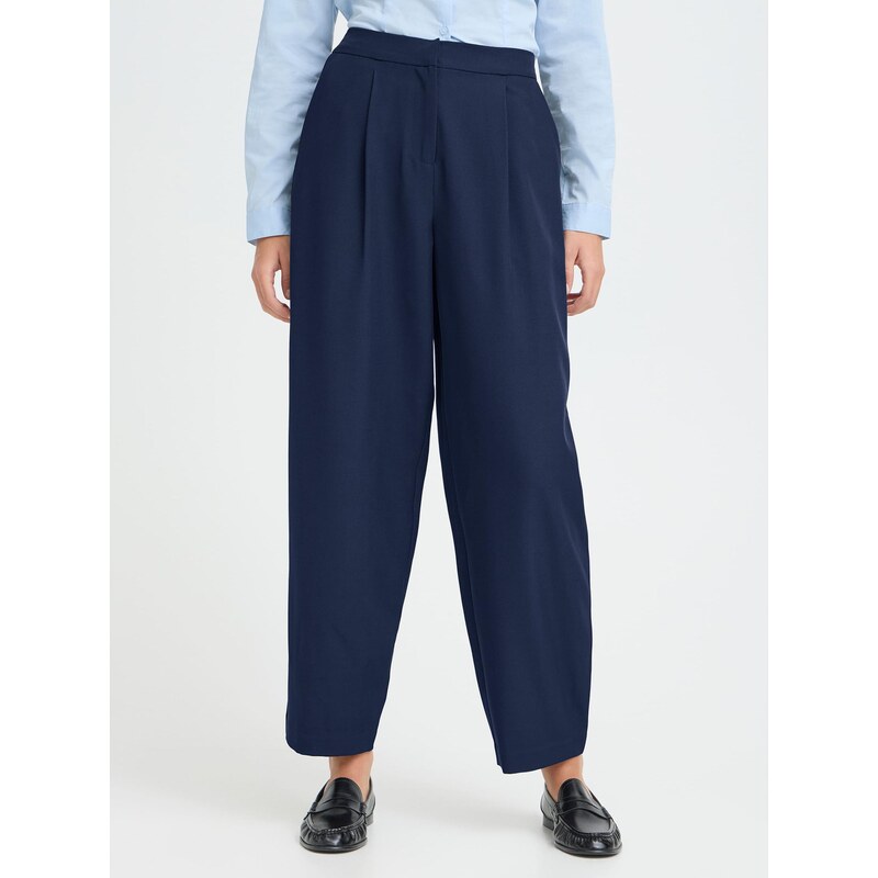 ICHI Plisované nohavice IHFAVA námornícka modrá 66731958