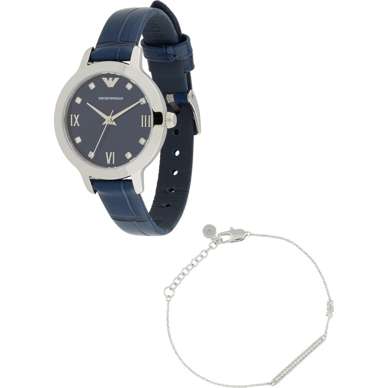 Emporio Armani Analógové hodinky námornícka modrá / strieborná 66731955