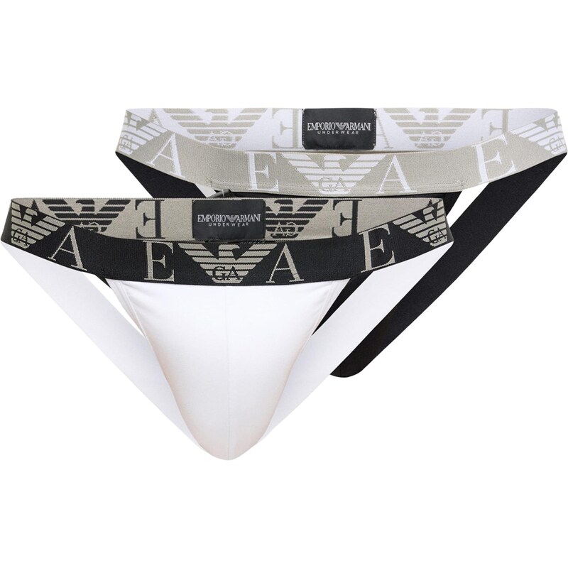 Emporio Armani Nohavičky kaki / čierna / biela 66732038