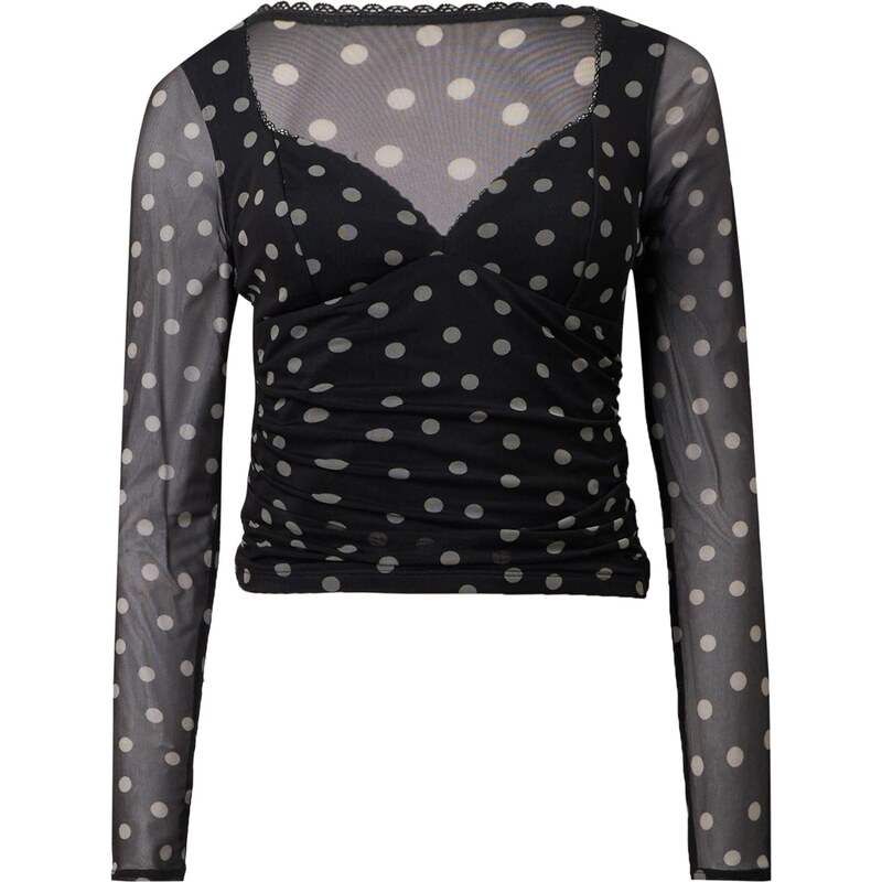 Abercrombie & Fitch Tričko ZOE čierna / biela 66732060