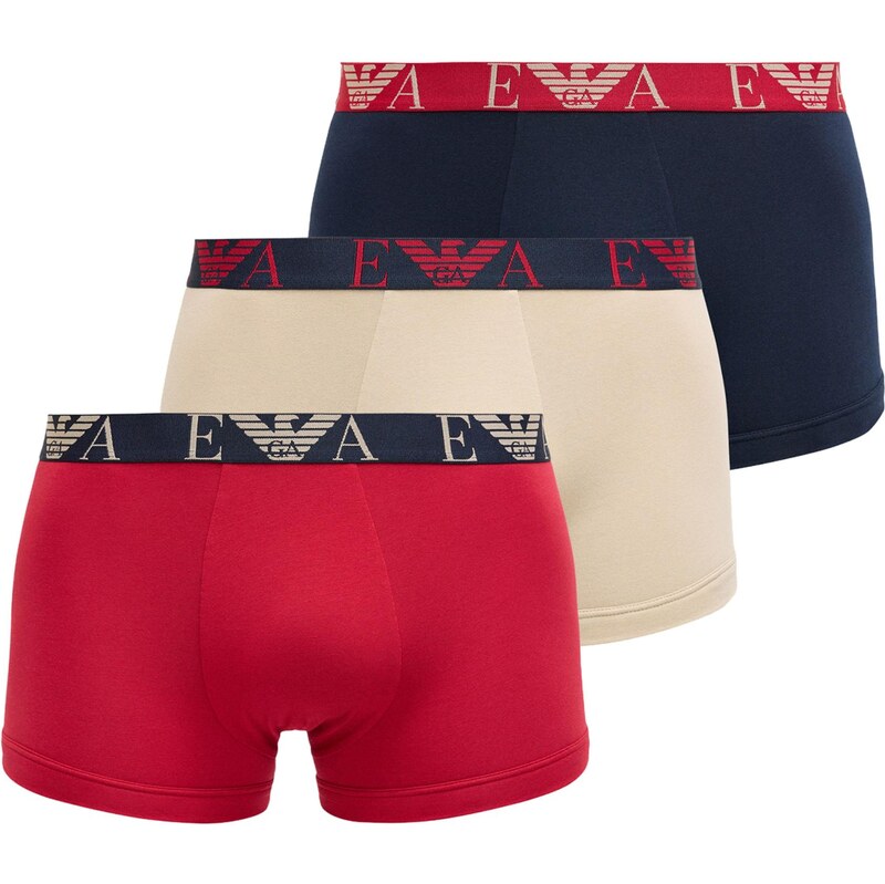 Emporio Armani Boxerky béžová / námornícka modrá / červená 66732046