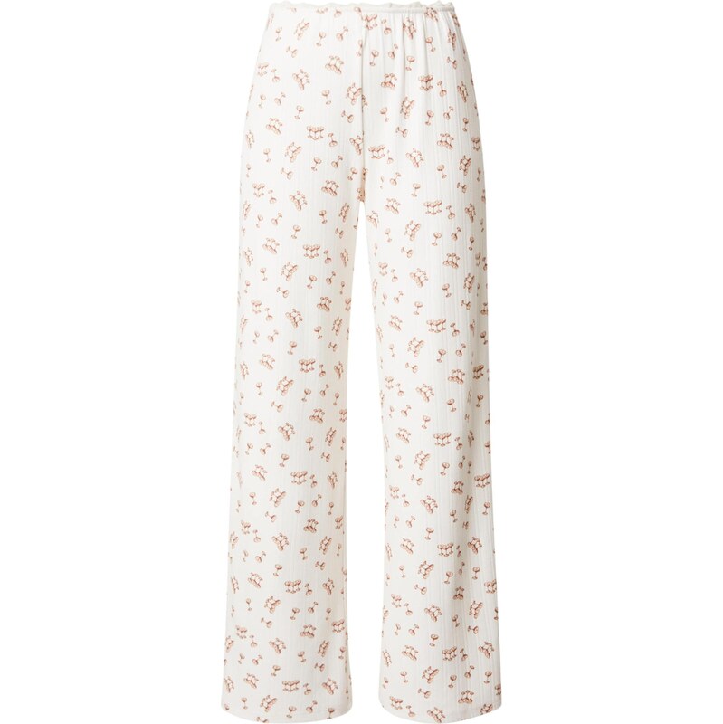Abercrombie & Fitch Pyžamové nohavice krémová / tmavobéžová 66733113