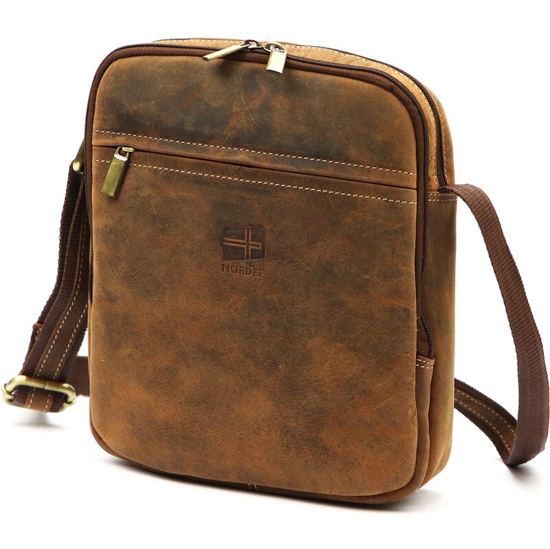 Kožená taška na rameno z brúsenej kože – rozmery 21 × 24 × 7 cm Nordee 66731066