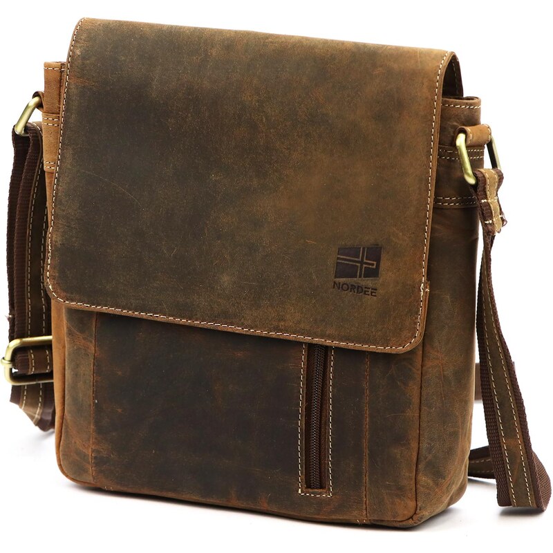 Kožená taška na rameno z brúsenej prírodnej kože – praktický formát 66731068