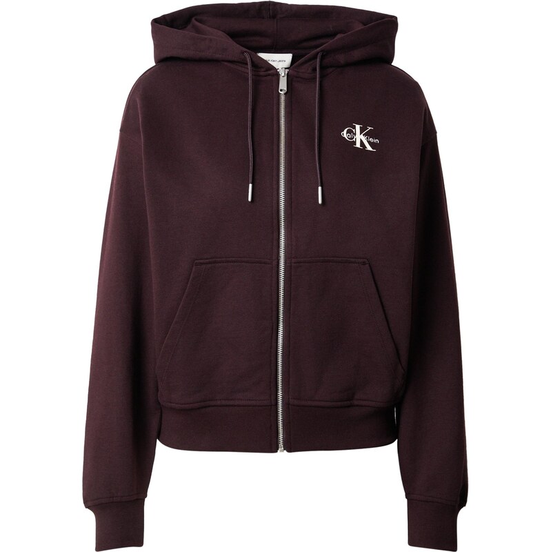 Calvin Klein Jeans Tepláková bunda baklažánová / biela 66733146