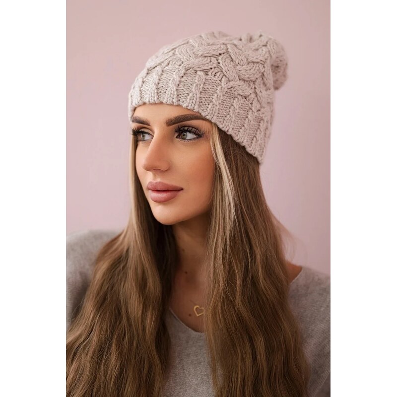 Kesi Čapica s fleece Waleria K307 svetlo béžová 64695751
