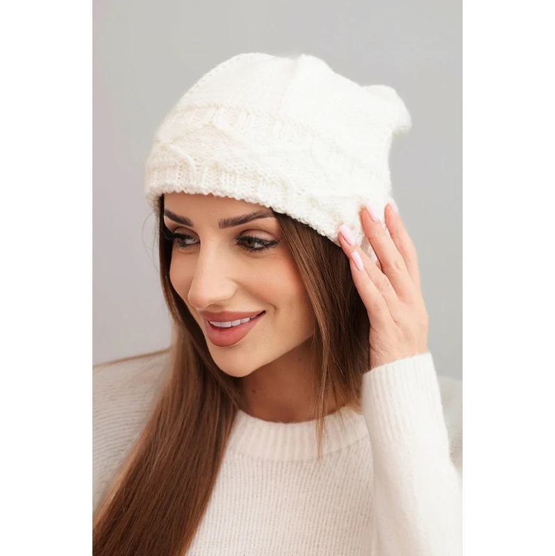 Dámska zimná čiapka Kesi K481 ecru 66737596