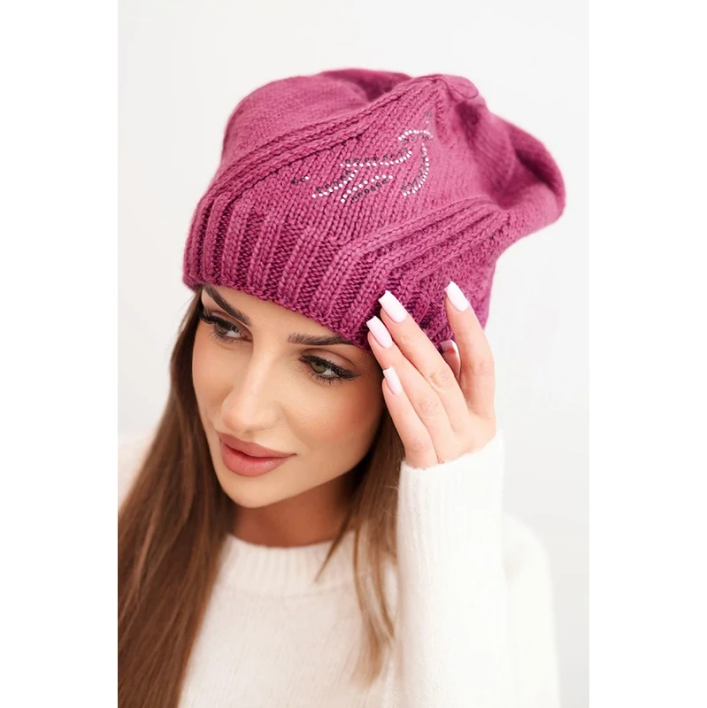 Kesi Dámska zimná čiapka s vlnou a kamienkami K480 66737600