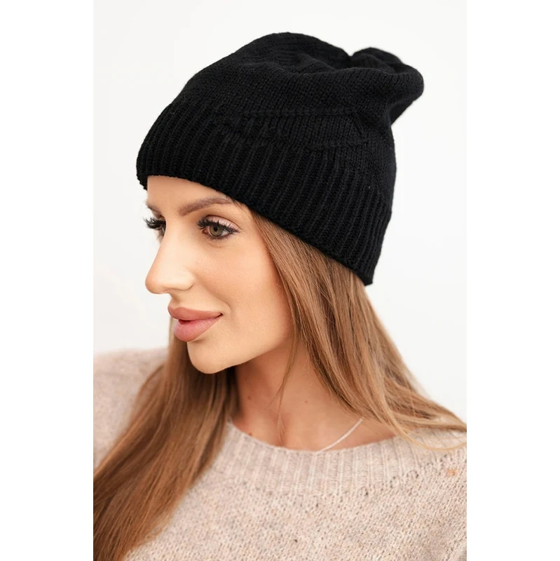 Dámska zimná čiapka Kesi z vlny, čierna 66737603