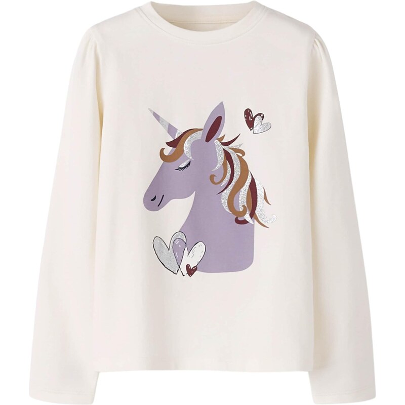 NAME IT Tričko NMFTEARTA karamelová / fialová / strieborná / prírodná 66738561