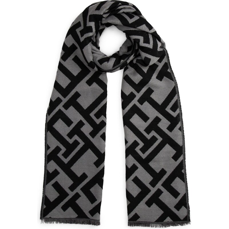 TOMMY HILFIGER Šál tmavosivá / čierna 66738753