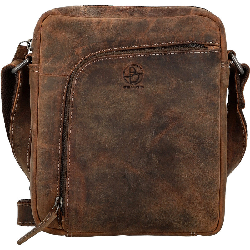 Štýlová pánska kožená crossbody taška Bellugio Marit, hnedá 66787222