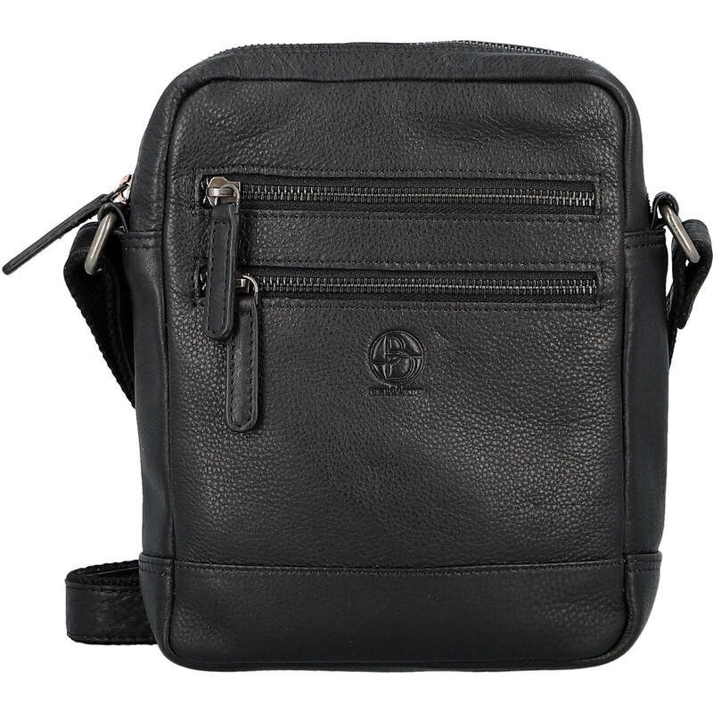 Módna pánska kožená crossbody taška Bellugio Stas, čierna 66787223