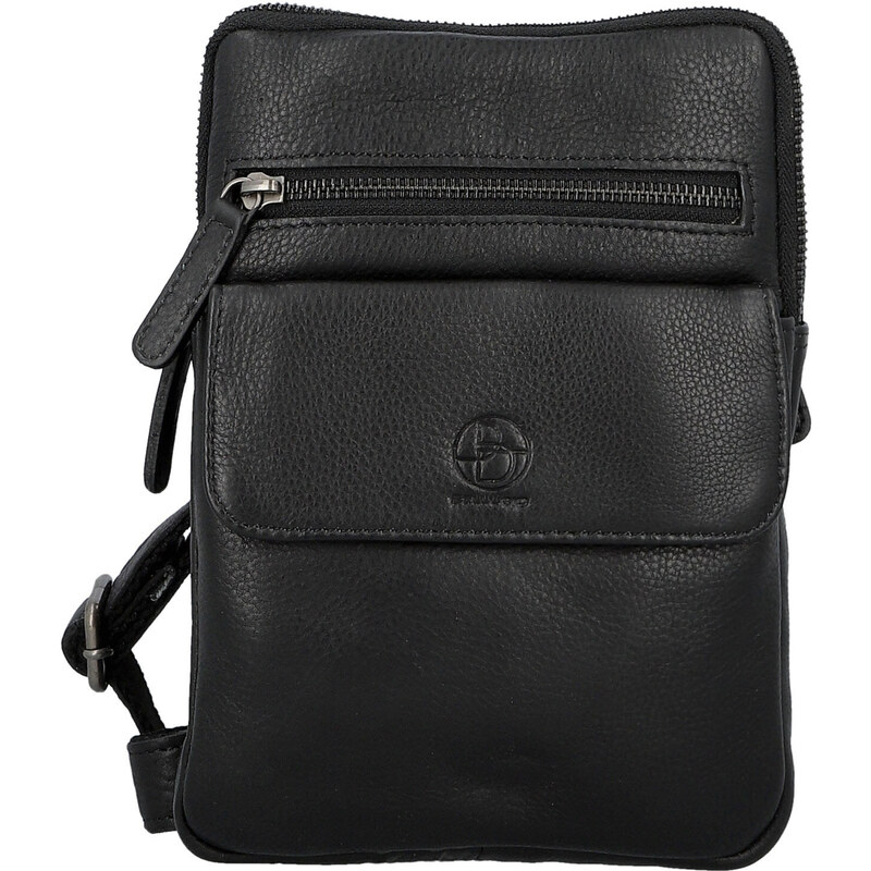 Trendy pánska kožená crossbody taška Bellugio Wael, čierna 66787228