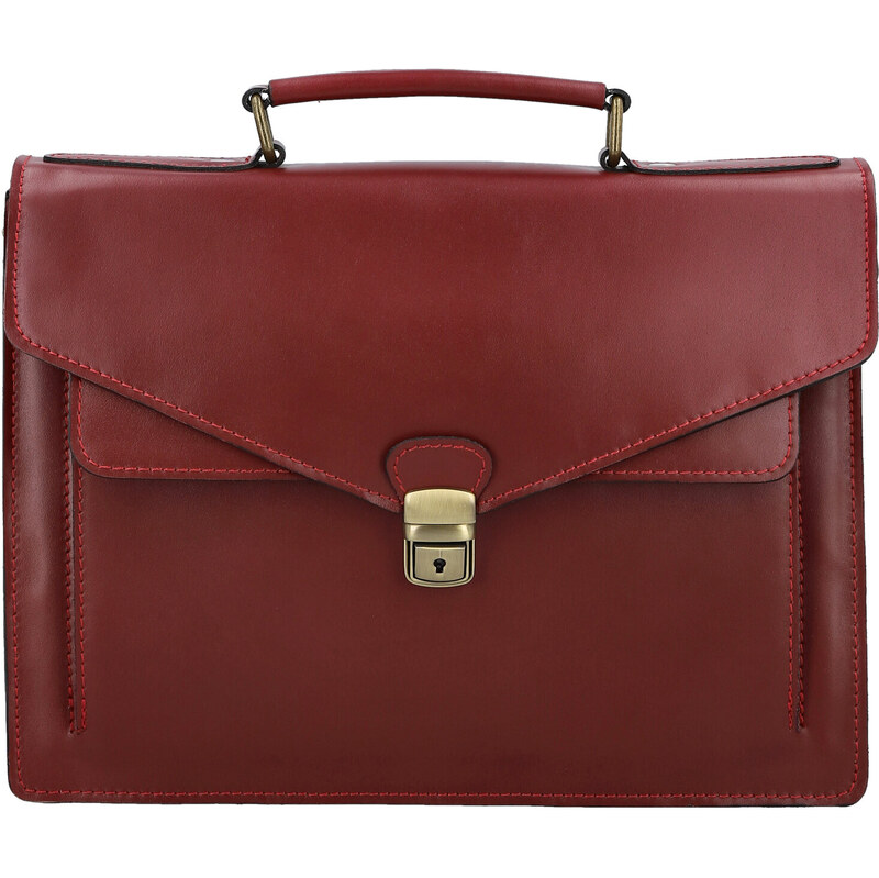 Kožená aktovka vínová - Delami Vera Pelle Agapi vínová 66930601