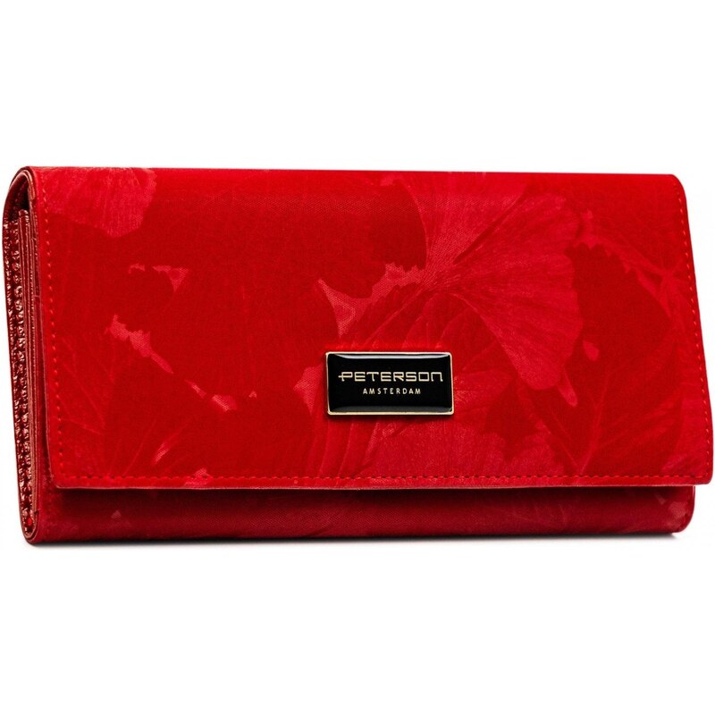Dámska koženkovo/kožená peňaženka červená - Peterson Aniko červená 66805956