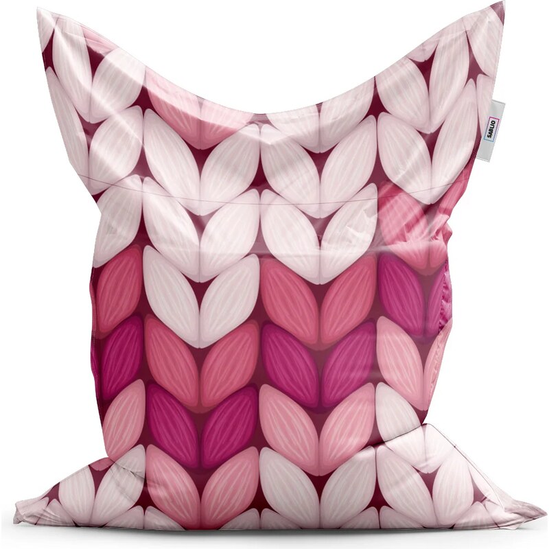 Sablio Sedací vak Trojfarebné ružové pletenie 65096522