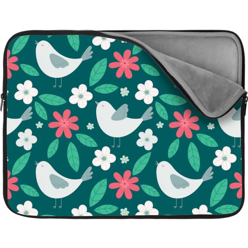 Sablio Obal na notebook Červené kvietie s vtáčikmi 65427037