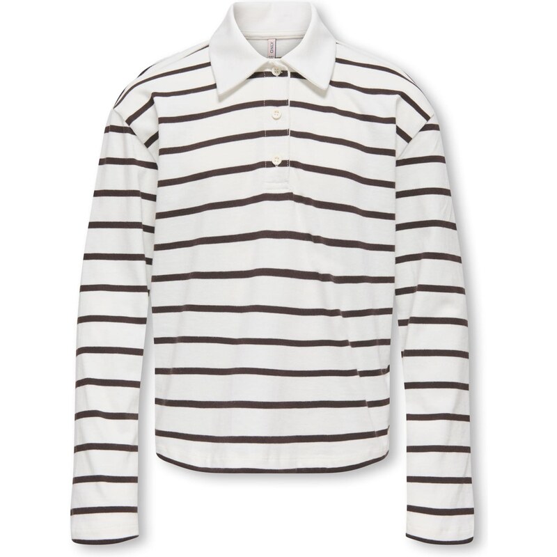 ONLY GIRLS Tričko gaštanová / biela 66789697