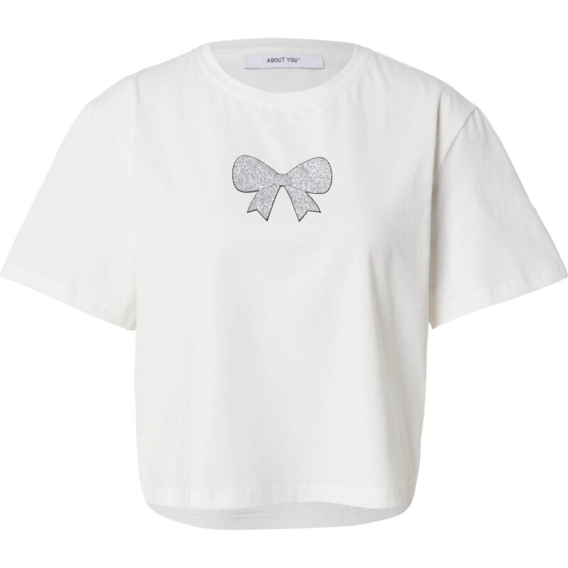 ABOUT YOU Tričko Elfi strieborná / biela 66789698