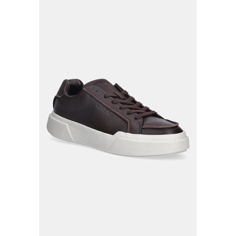 Kožené tenisky Calvin Klein CHUNKY CUPSOLE LACE UP LTH PINCH 66800942