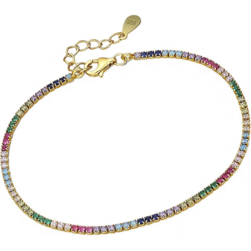 Strieborný pozlátený náramok Aurelia – farebný vzor 66795377