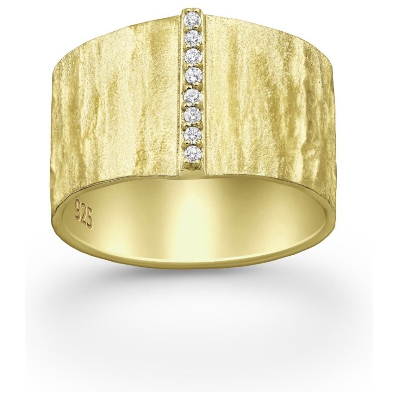 Strieborný pozlátený prsteň Serena – zlatá 66798437