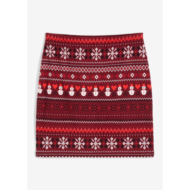 bonprix Mini sukňa s nórskym vzorom z mixu bavlny a elastanu, farba 47086239