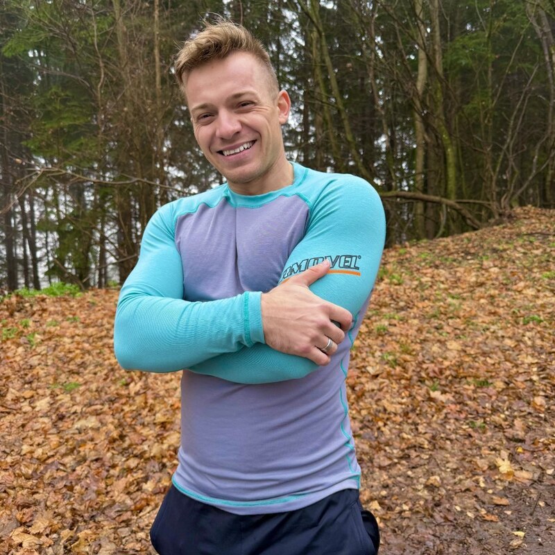 TERMOVEL Mintovo-sivé pánske termo tričko 66801161