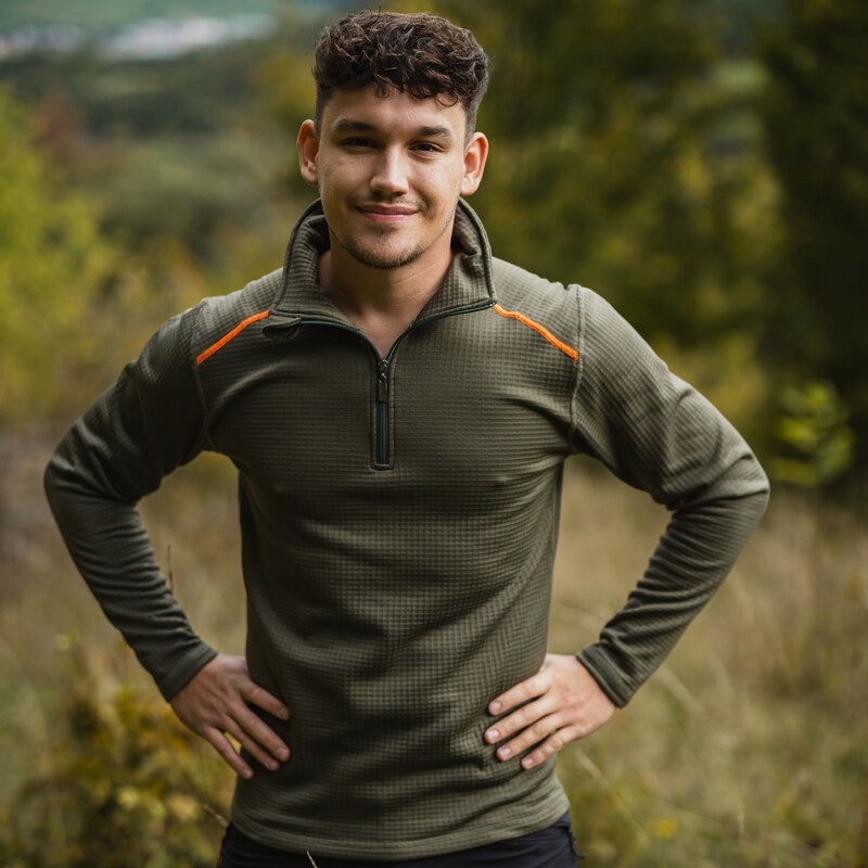 TERMOVEL Khaki pánsky funkčný hrejivý rolák 66801175